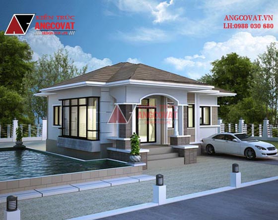 Thiết kế nhà diện tích 100m2 1 tầng mặt tiền 9m BT22975.