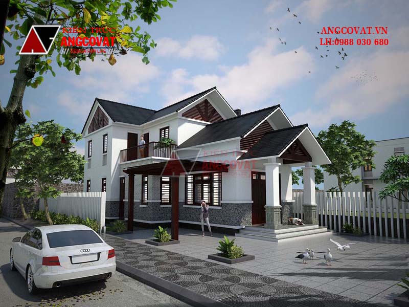 Biệt thự 1 tầng 110m2 đơn giản 3 phòng ngủ đẹp mê ly BT101096.