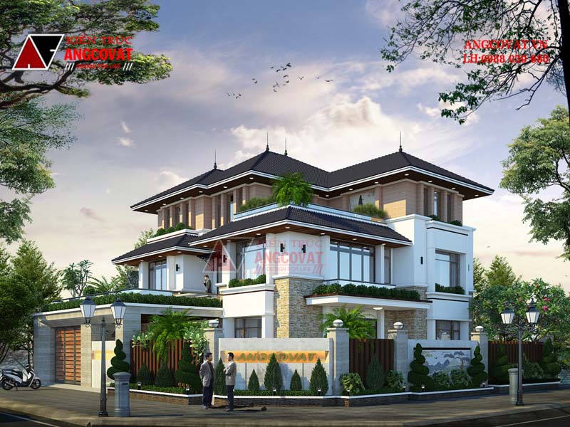 biệt thự 3 tầng mái nhật 180m2