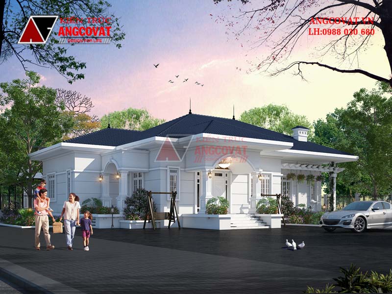 biệt thự 1 tầng mái nhật 200m2