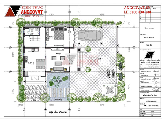Tìm hiểu chi phí xây biệt thự mini 2 tầng diện tích 80m2 kiến trúc tân cổ điển – Mặt bằng tầng 1