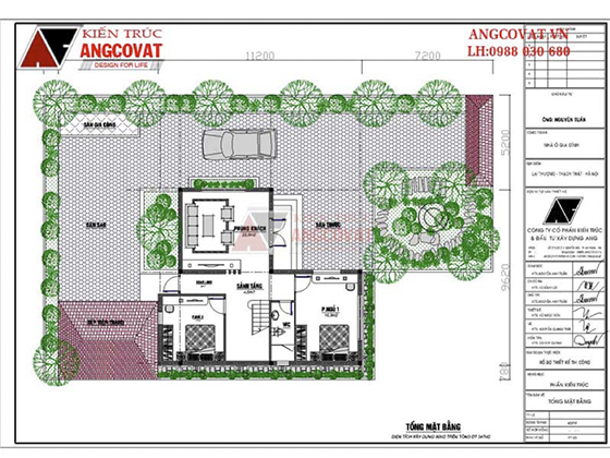 Tìm hiểu chi phí xây biệt thự mini 2 tầng có phòng thờ diện tích 80m2 – Mặt bằng tầng 1