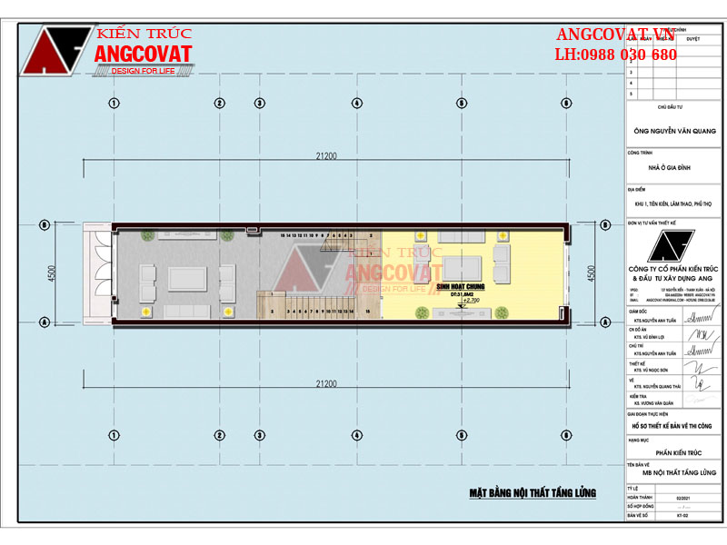 mặt bằng nhà phố 3 tầng 90m2 mặt tiền 4,5m