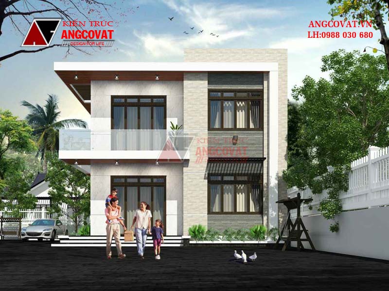 Hình ảnh 2: Kiến trúc của biệt thự phố hiện đại 2 tầng sang trọng mặt tiền 10m
