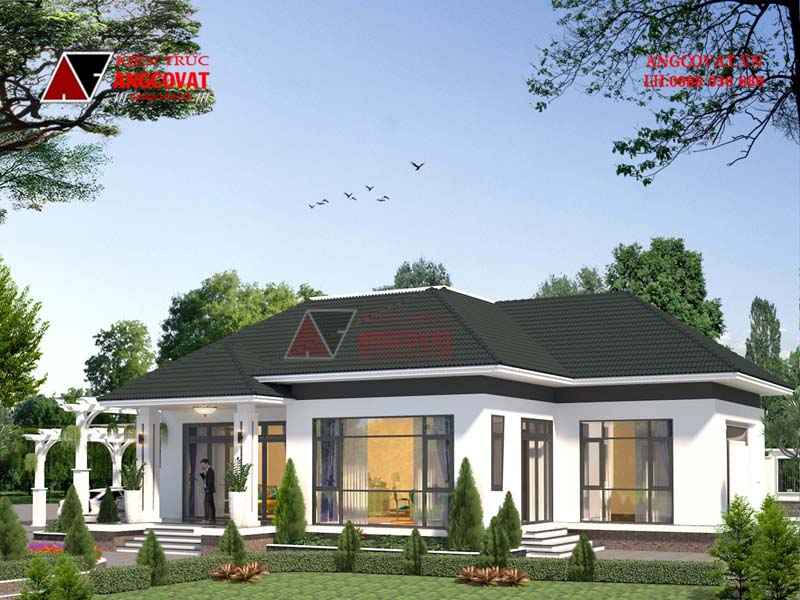 độ dốc nhà mái nhật 210m2 1 tầng