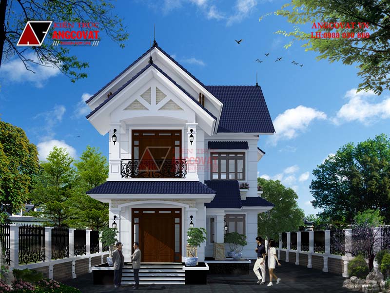 Hình ảnh 2: Mẫu thiết kế nhà 2 tầng 120m2 mặt tiền 8,5m
