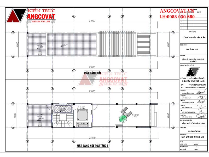 mặt bằng tầng 3 nhà mặt tiền ngang 4m