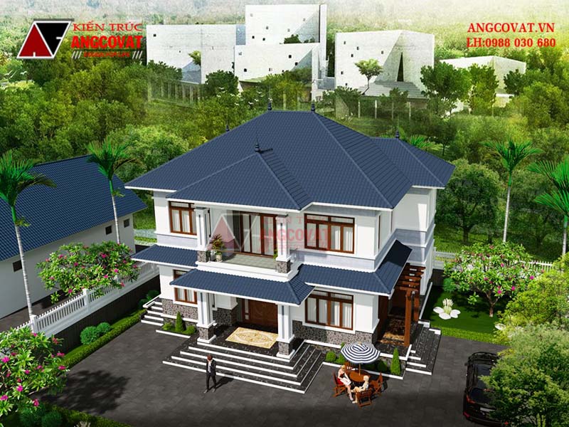 độ dốc nhà biệt thự 2 tầng mái nhật