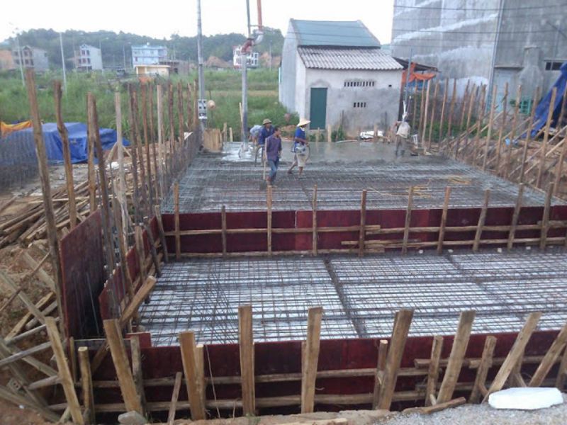 Công tác làm nền móng để thiết kế nhà 2 tầng 2 phòng ngủ