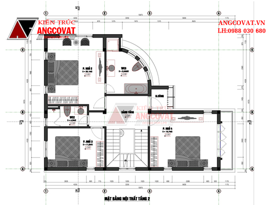 Bản vẽ nhà 3 tầng 4 phòng ngủ 4