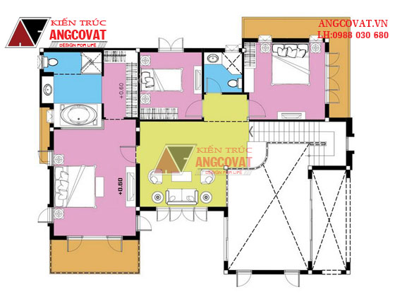 Biệt thự vườn 2 tầng kinh phí 1,2 tỷ đồng