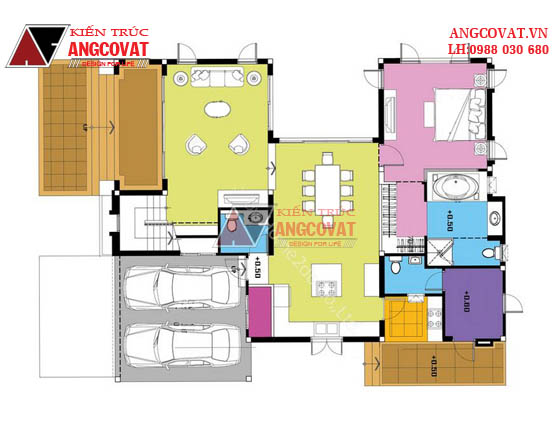 Biệt thự vườn 2 tầng kinh phí 1,2 tỷ đồng