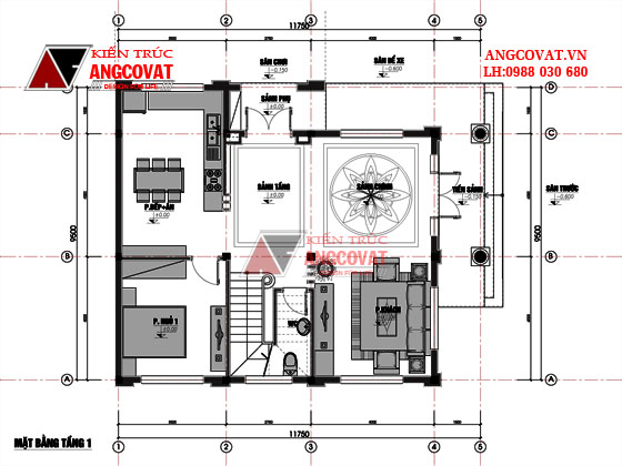 Mặt bằng bản vẽ nhà 2 tầng 100m2 2