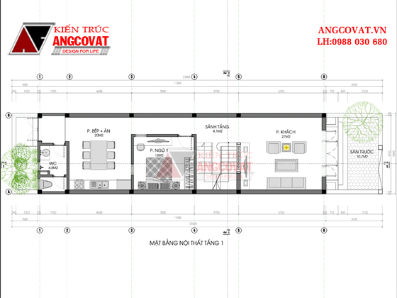 Mặt bằng bản vẽ thiết kế nhà 90m2 1