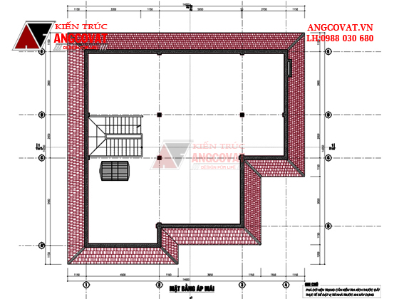 Mặt bằng mái thiết kế xây nhà 2 tầng 140m2 1