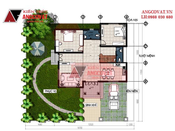 Mặt bằng nội thất thiết kế biệt thự 200m2