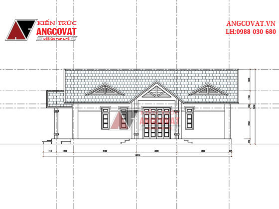 Thiết kế biệt thự nhỏ 1 tầng 3 phòng ngủ 10x15m mái thái tại Hải Phòng
