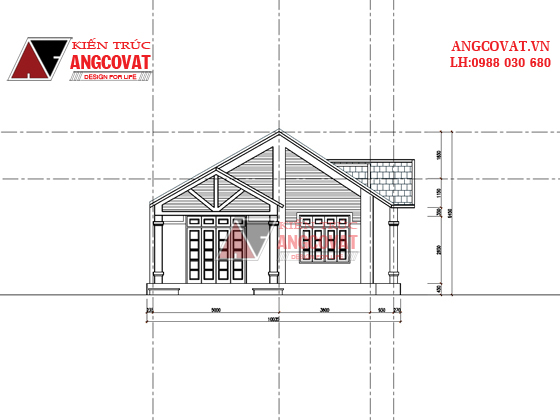 Thiết kế biệt thự nhỏ 1 tầng 3 phòng ngủ 10x15m mái thái tại Hải Phòng