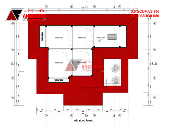 Thiet ke nha 2 tang 150m2 kích thước 15x10m kiểu thái 4 phòng ngủ