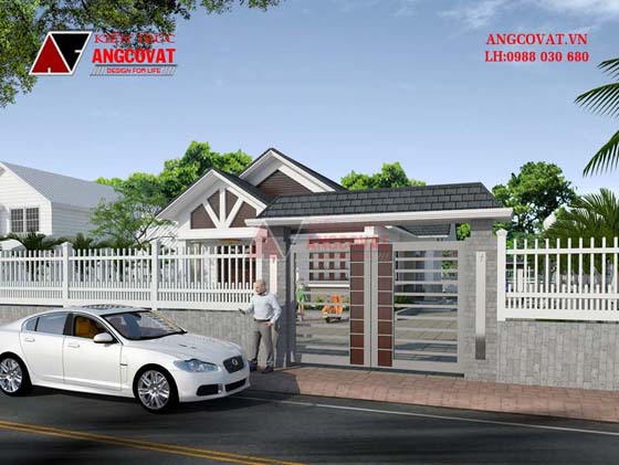 Hình ảnh cổng nhà cấp 4 đẹp 3 phòng ngủ kích thước 160m2