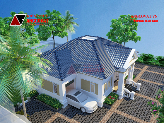 Phối cảnh biệt thự 200m2 1 tầng phong cách cổ điển