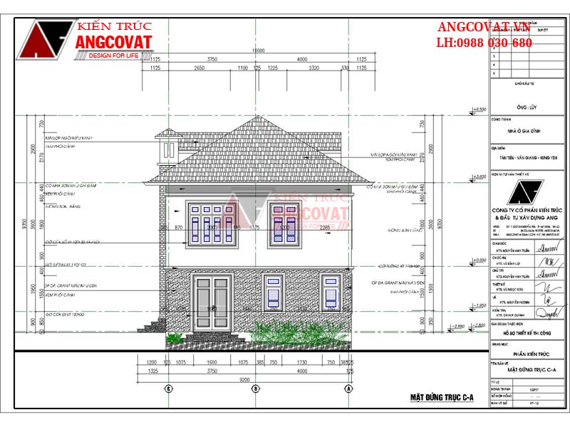 Mặt đứng: mẫu nhà 1 tầng 100m2 hiện đại