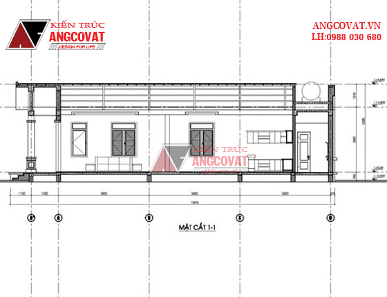 Mẫu thiết kế nhà 7x18m 1 tầng 3 phòng ngủ mái ngói đẹp tại Điện Biên