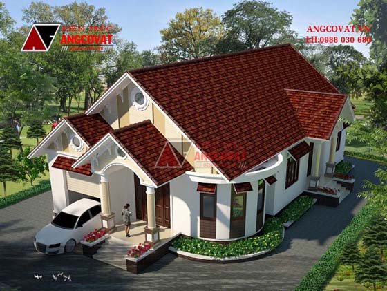 Thiết kế nhà cấp 4 diện tích 180m2 phong cách Châu Âu tại Nghệ An