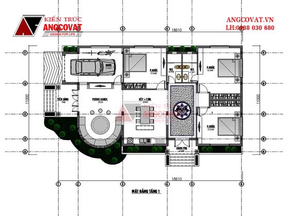 Thiết kế nhà cấp 4 diện tích 180m2 phong cách Châu Âu kinh phí 1 tỷ