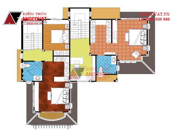 Mẫu thiết kế bản vẽ nhà biệt thự 2 tầng phong cách tân cổ điển đẹp diện tích 170m2