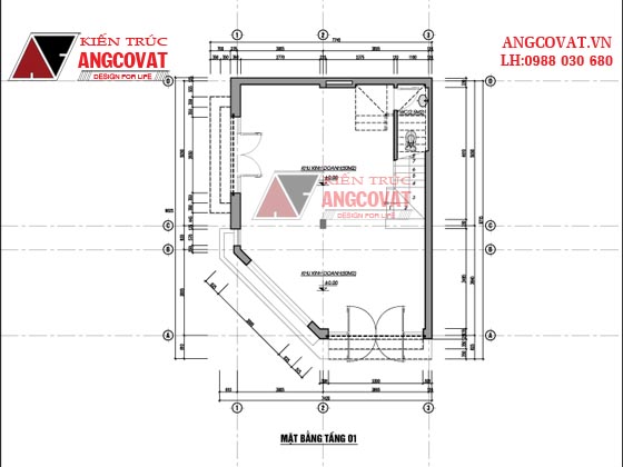 Bản vẽ nhà phố 8x16m 5 tầng 2 mặt tiền ở Hà Nội 4