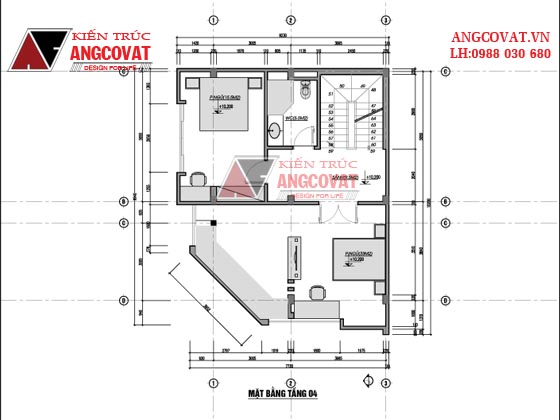 Bản vẽ nhà phố 8x16m 5 tầng 2 mặt tiền ở Hà Nội 7