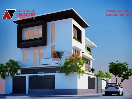 Bản vẽ thiết kế nhà mái bằng 3 tầng 3