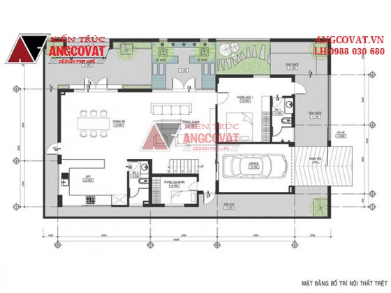 Bản vẽ thiết kế nhà mái bằng 3 tầng 5