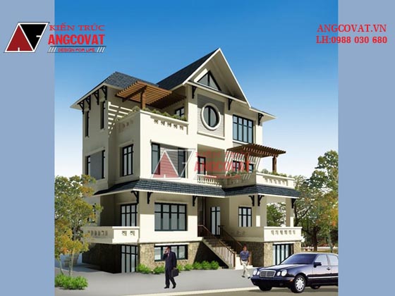 Mẫu design biệt thự 3 tầng 10x8m 5 phòng ngủ hiện đại tại Hà Nội BT111755