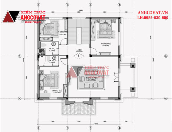 Thiết kế mẫu biệt thự 3 tầng 2 mặt tiền diện tích 120m2 cổ điển đẹp BT11265