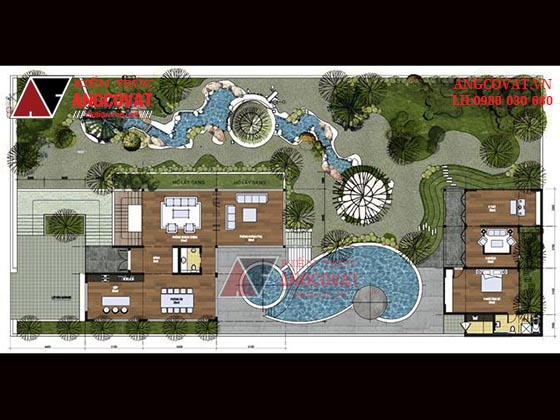 Mẫu biệt thự 3 tầng 4 phòng ngủ, lệch tầng diện tích 200m2 BT58415