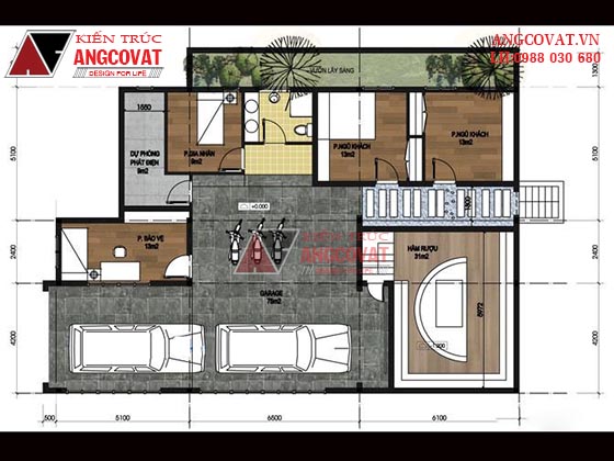 Mẫu biệt thự 3 tầng 4 phòng ngủ, lệch tầng diện tích 200m2 BT58415