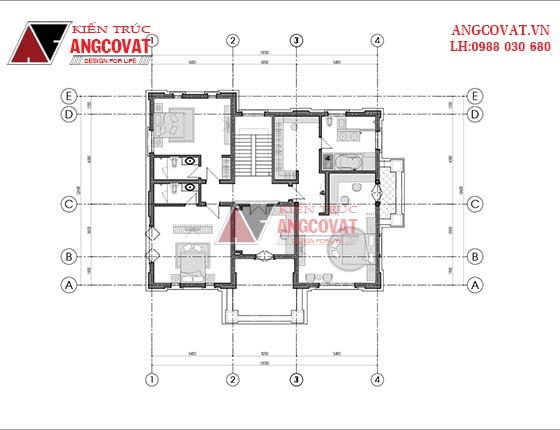Thiết kế mẫu biệt thự 3 tầng kích thước 12x10m có gara kiểu tân cổ điển đẹp BT11645