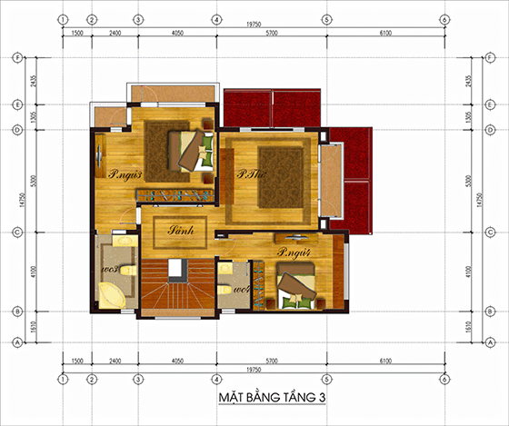 Design mẫu biệt thự 3 tầng mặt tiền 12m diện tích 12x14m mái thái hiện đại đẹp tại Quảng Ninh BT21345