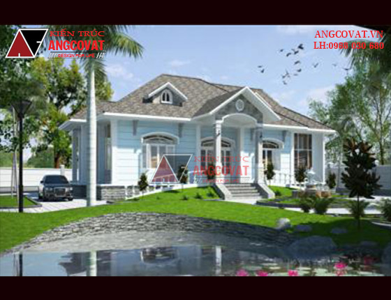 Biệt thự vườn hiện đại 1 tầng 16x12m phong cách châu Âu ở Sơn Tây