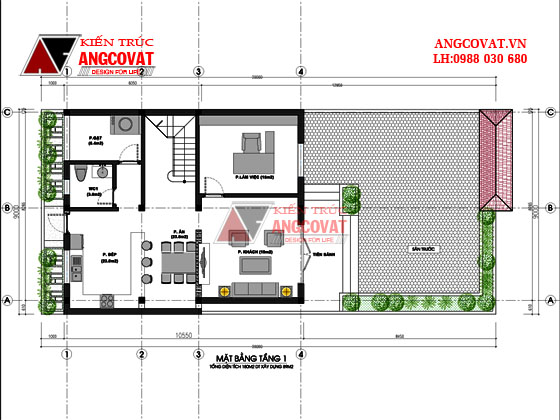 Chi phí xây nhà 2 tầng 100m2 1 mặt tiền kích thước 9x10.5m kiểu cổ điển năm 2016 tại Hưng Yên BT107016