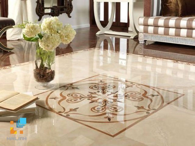 gạch bóng kiếng cao cấp lát sàn phòng khách