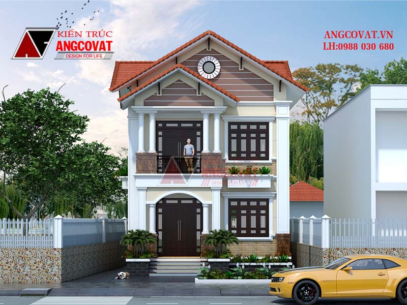 Phối cảnh view 2: Mẫu nhà 2 tầng mặt tiền 7m kinh phí 1,3 tỷ