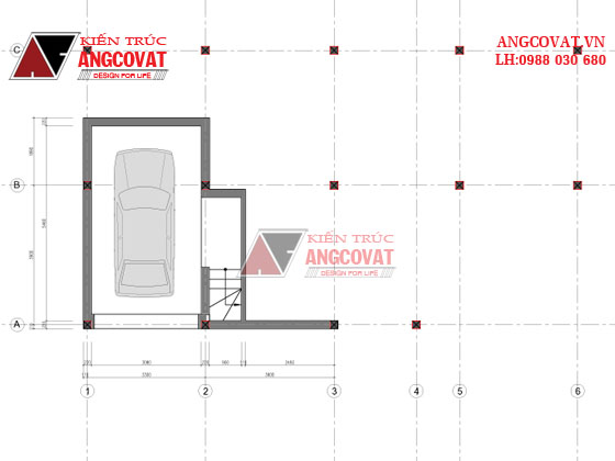 Bản vẽ kiến trúc nhà 3 tầng 9x15m 4 phòng ngủ phong cách tân cổ điển đẹp ở Hà Nội BT51255