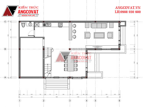 Bản vẽ kiến trúc nhà 3 tầng 9x15m 4 phòng ngủ phong cách tân cổ điển đẹp ở Hà Nội BT51255