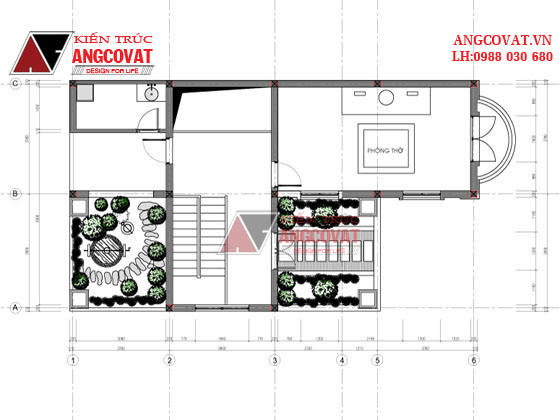 Bản vẽ kiến trúc nhà 3 tầng 9x15m 4 phòng ngủ tân cổ điển đẹp ở Hà Nội BT51255