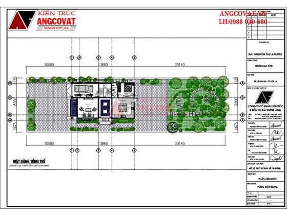 Tổng mặt bằng: Mẫu nhà 2 tầng 100m2 phong cách hiện đại