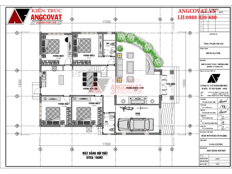 Phối cảnh view 4: Mặt bằng công năng sử dụng của biệt thự vườn 1 tầng 4 phòng ngủ độc đáo