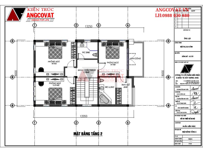 Mặt bằng chi tiết bản vẽ xây nhà 2 tầng 90m2 mặt tiền 8m đẹp 3
